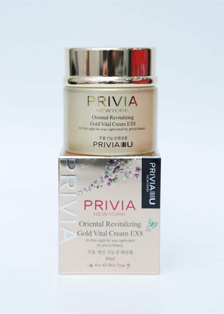 Восстанавливающий крем для лица с биозолотом Privia Oriental Revitalizing Gold Cream EX8 50 мл - фото 11317