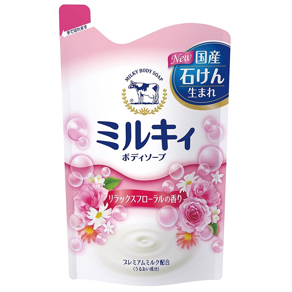 Молочное увлажняющее жидкое мыло для тела COW  "Milky", аромат цветов, с керамидами и молочными протеинами МУ 400мл - фото 13866