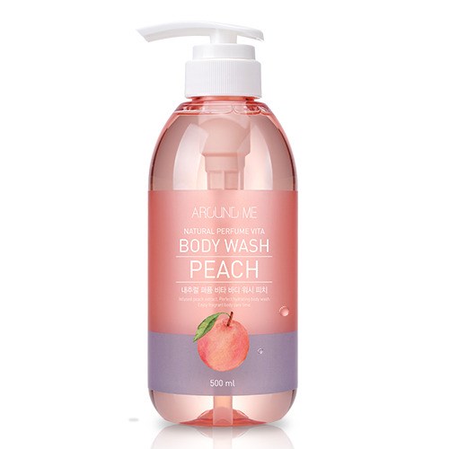 Гель для душа с экстрактом персика Welcos Around me Natural Perfume Vita Body Wash Peach 500 мл - фото 13870