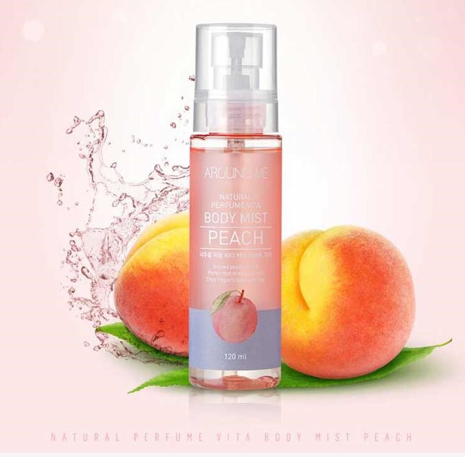 Мист для тела с экстрактом персика Welcos Around me Natural Perfume Vita Body Mist Peach 120 мл - фото 14506