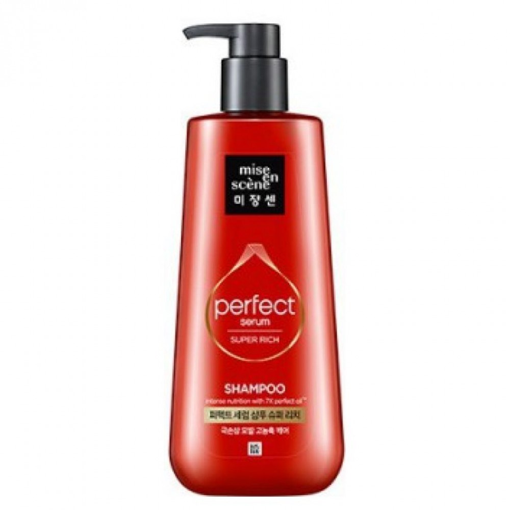 Шампунь для окрашенных повреждённых волос Mise en Scene Perfect Serum Shampoo (SUPER RICH) 680 мл - фото 6463