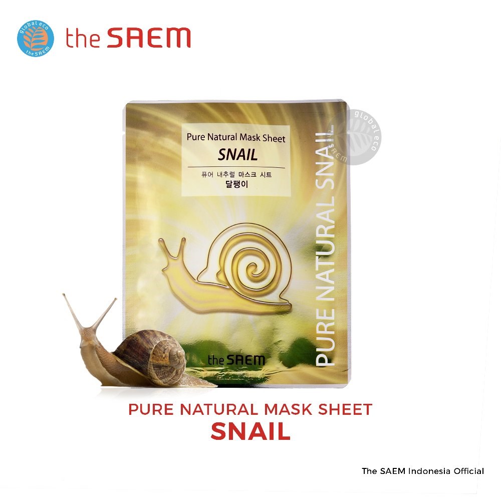 THE SAEM Pure Natural Mask Sheet Snail (Тканевая маска с муцином улитки)