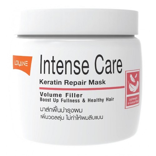 Маска кератиновая для восстановления и утолщения волос Lolane Intense Care Keratin Repair Mask Volume Filler 200 гр - фото 11900