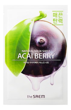 Маска тканевая с экстрактом ягод асаи The Saem Natural Acai Berry Mask Sheet - фото 12257