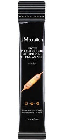 Осветляющая ночная эссенция JM solution Niacin Pearl + Coconut Oil + Pink Rose Sleeping Ampoule - фото 13432