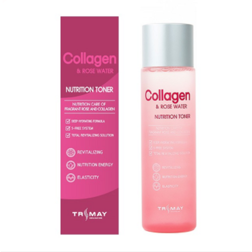 Успокаивающий тонер с прованской розой TRIMAY Collagen & Rose Water Nutrition Toner 210 мл - фото 13824