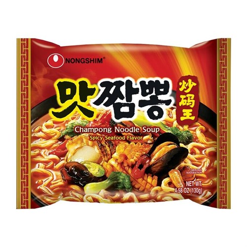 Лапша "Champong Noodle Soup" острая со вкусом морепродуктов, 130гр (мягк.уп) - фото 13965