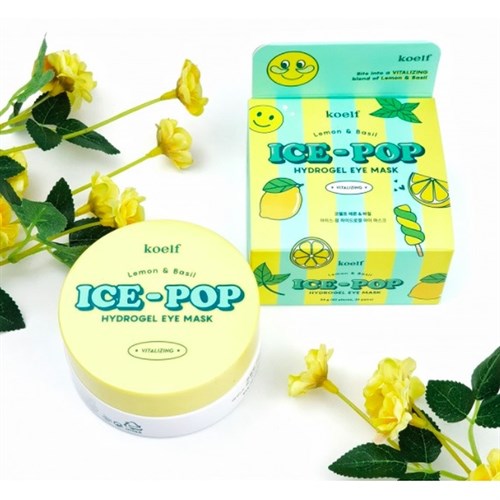 Гидрогелевые патчи для глаз Petitfee Koelf Ice-Pop Lemon&Basil с экстрактом лимона и базилика - фото 14106