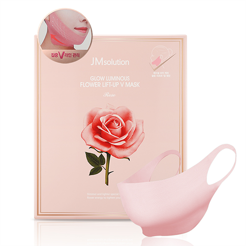 Лифтинг-маска для V зоны с розой JM solution Glow  Luminous Flower Lift-up V Mask Rose(25 гр) - фото 14153