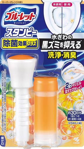 Дезодорирующий очиститель-цветок для туалетов с ароматом апельсина KOBAYASHI Bluelet Stampy Orange 28г. - фото 14243