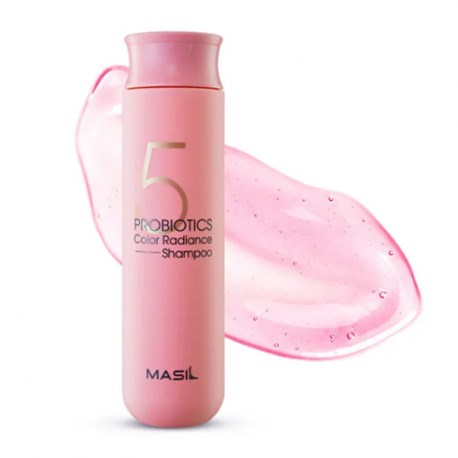 Бессульфатный шампунь с пробиотиками для защиты цвета MASIL 5 Probiotics Color Radiance Shampoo Pink 300ml - фото 14595