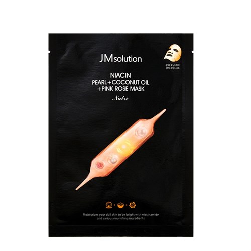 Осветляющая тканевая маска JM solution Niacin Pearl + Coconut Oil + Pink Rose Mask - фото 14694