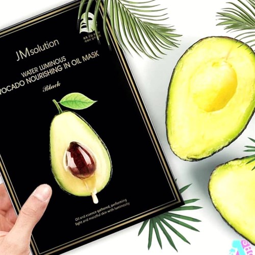 Питательная маска с авокадо JM solution Water Luminous Avocado Oil Ampoule Mask BLACK - фото 14910