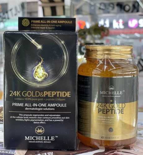 Ампульная сыворотка MICHELLE 24K Gold&peptide prime all-in-one ampoule, 250мл - фото 15145