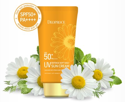 Мягкий ежедневный солнцезащитный крем DEOPROCE UV Defence Soft Daily Sun Cream SPF50+ PA++++ 70g - фото 15272