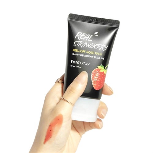 Mаска-пленка для носа с экстрактом клубники FARMSTAY Real Strawberry Peel-Off Nose Pack 60г - фото 15366