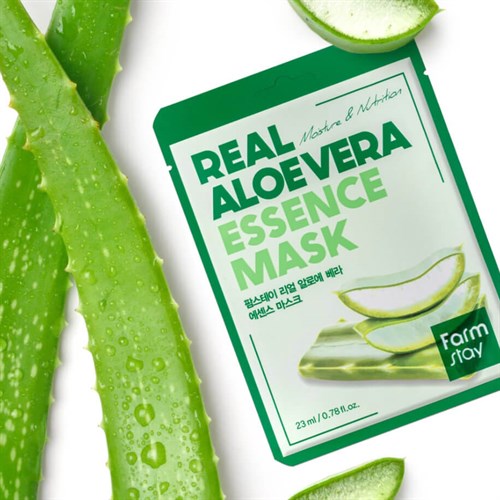 Тканевая маска с экстрактом алоэ FARMSTAY Real Aloe Vera Essence Mask - фото 15403