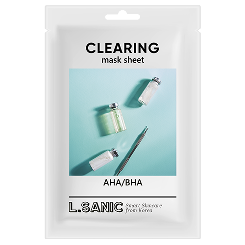 Тканевая маска для очищения пор с кислотами L.Sanic AHA/BHA Clearing Mask Sheet, 25мл - фото 15420