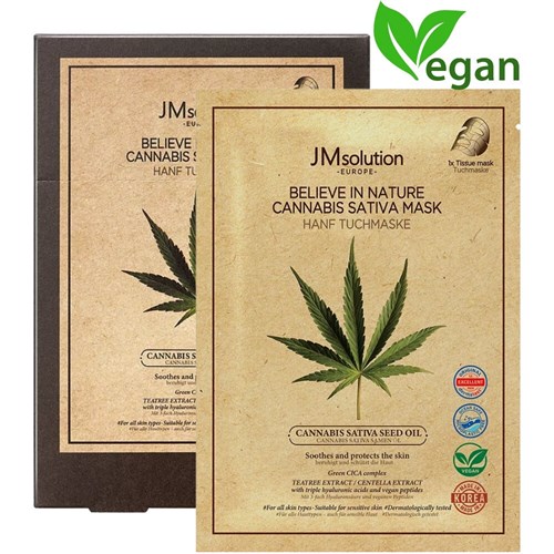 Веганская маска с маслом конопли JM solution Europe Believe In Nature Cannabis Sativa Seed Oil Mask - фото 15447