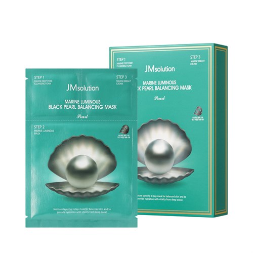 Трёхшаговый набор для сияния кожи JM solution Marine Luminous Black Pearl Balancing Mask Pearl - фото 15460