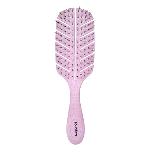 Био-расческа для волос SOLOMEYA массажная СВЕТЛО-РОЗОВАЯ Solomeya Scalp massage bio hair brush Light pink - фото 15858
