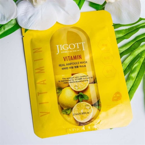 Тканевая маска с витаминами JIGOTT VITAMIN Real Ampoule Mask - фото 15975