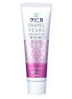Зубная паста отбеливающая LION Enamel Pearl сияние жемчуга (розовая) 130г - фото 6938