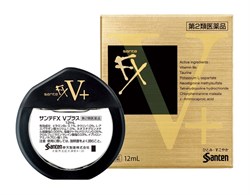 Капли для глаз (витамин B6 и таурин) от усталости глаз Santen Pharmaceutical Sante FX V Plus - фото 7047