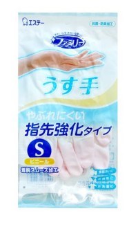 Перчатки для бытовых и хозяйственных нужд ST Family винил, тонкие, S (розовые) - фото 7407