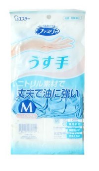Перчатки  для бытовых и хозяйственных нужд Family (каучук, тонкие), размер M (голубые), 1 пара - фото 7414