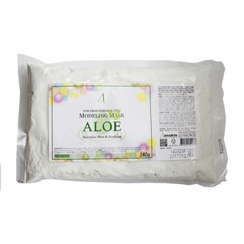 Маска альгинатная с экстрактом алоэ успокаивающая (пакет) Anskin Aloe Modeling Mask Refill 240g - фото 9740