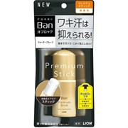 Премиальный твердый (стик) дезодорант-антиперспирант роликовый ионный блокирующий потоотделение LION "BAN Premium Gold Label" (без запаха) 20 г