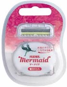 Запасные кассеты Feather Mermaid Rose Pink Русалочка с тройным лезвием для станка, 3шт