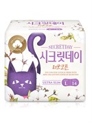 Ультратонкие дышащие органические прокладки Secret Day Love Recipe 14 шт. / 28 см Ультратонкие дышащие органические прокладки Secret Day Love Recipe 14 шт. / 28 см