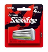Запасные кассеты Feather F-System "Samurai Edge" с тройным лезвием д/станка 4шт